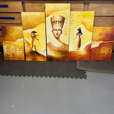 Quadro Egizio 5 Pezzi Tela