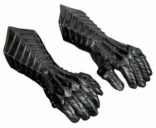 Black gloves medieval - black,
