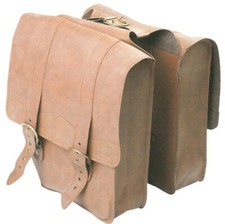 BORSA POSTERIORE DOPPIA MARRONE PER BICI CON MANIGLIA FINTO CUOIO BICICLETTA