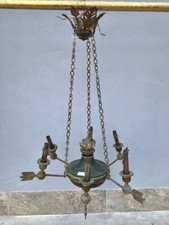 Lampadario Impero a 6 Luci in Bronzo Dorato - Restaurato (in corso d'opera)