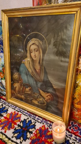 Litografia madonna addolorata - litografia,