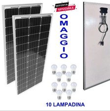 KIT FOTOVOLTAICO 2 KW PANNELLI 2 X 250W 500W CAMPER NAUTICA ACCUMULO PER BATT...