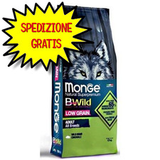 MONGE CANE CROCCHETTA BWILD LOW GRAIN ALL BREEDS ADULTO CON CINGHIALE 12 KG