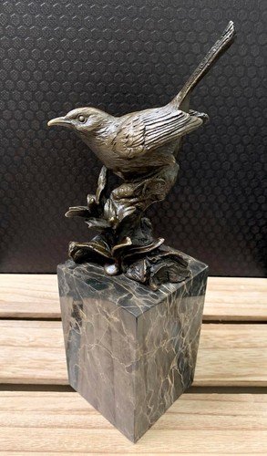 Statua bronzo uccellino 29 - statua,