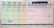 LOTTO DI 6 CERTIFICATI AZIONARI TAGLI DIVERSI BANCO AMBROSIANO MILANO MF107533