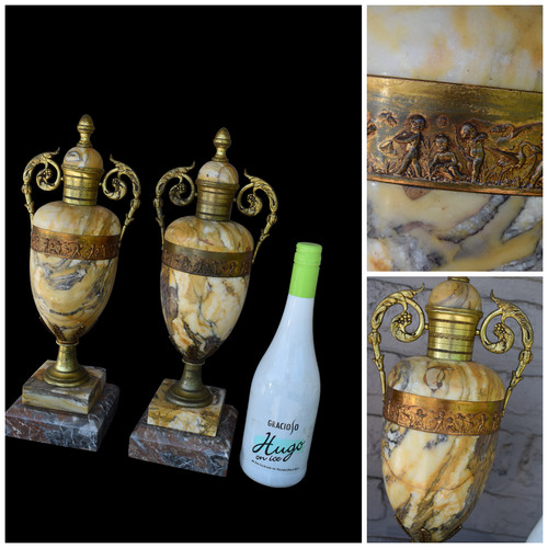 Coppia antico vaso - vaso, bronzo
