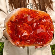 10,58 libbre naturale bellissimo cristallo di quarzo giallo a grappolo esemplare minerale