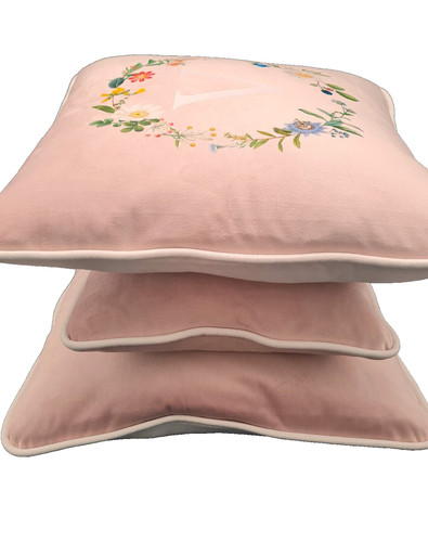 Tris cuscini rosa bianco con - tris,