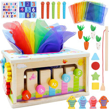 Giochi Educativi Montessori 1 2 3 Anni, Giocattolo Educativo in Legno, Giocattol