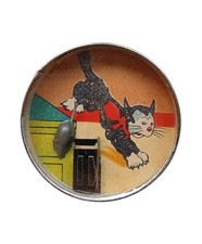 *HH* Antico Gioco Giocattolo Gatto Topo Specchietto Gadget Pubblicitario Vintage