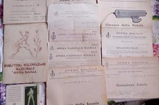 LOTTO DOCUMENTI VARI SCOLASTICI OPERA NAZIONALE BALILLA