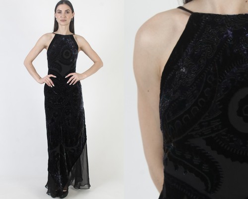 Abito vintage nero velluto