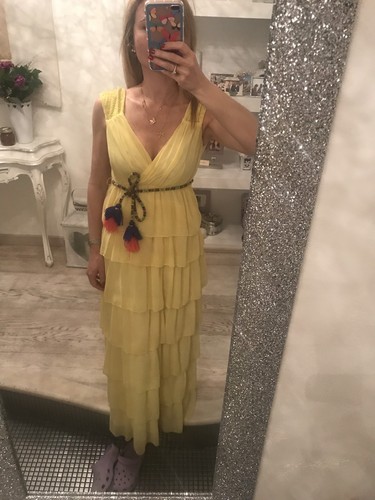 Vestito balze giallo 42 - a, tg