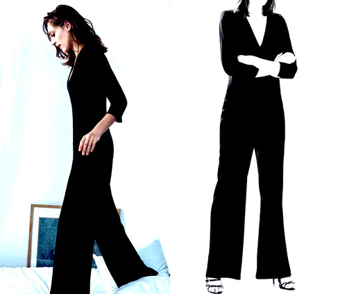Zara tuta nera elegante - elegante, con