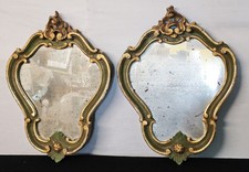 Coppia di specchi in legno dorato e laccato – Stile Barocco Veneziano Primi '900