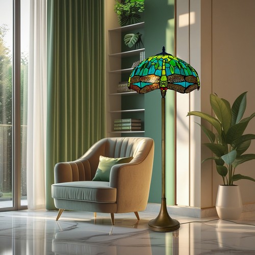Lampada terra stile tiffany - terra,