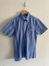 Camicia blu a righe Brutus Trimfit mod skinhead taglia media