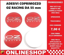 ADESIVI COPRIMOZZO OZ RACING ROSSODIAMETRO 55 MM GRAFICA CROMATA 4 pezzi