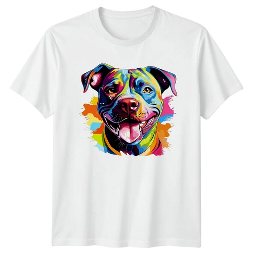 Colorful pit bull shirt - t-shirt, dog
