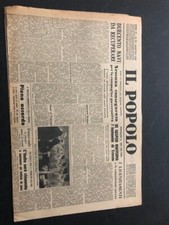 Il Popolo giornale rivista quotidiano d'epoca 9.2.1946 De Gasperi Franco Anzola