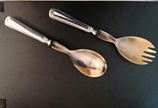 M.M. ARGENTERIA, coppia posate per insalata manico argento