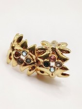 Orecchini Vintage donna lobo argento Dorato 800 Placcato Oro 18 Kt? Zirconi 