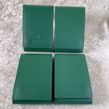 Custodia per orologio ROLEX originale in pelle verde custodia da viaggio custodia di servizio set di 4