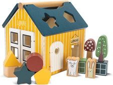 ! Giochi Bambini 1 Anno - Casa in Legno a Incastro Con 12 Mattoncini Di Legno - 