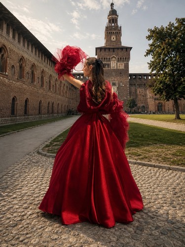 Convertible couture red gown - red,