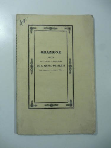 Fabris orazione detta - orazione,