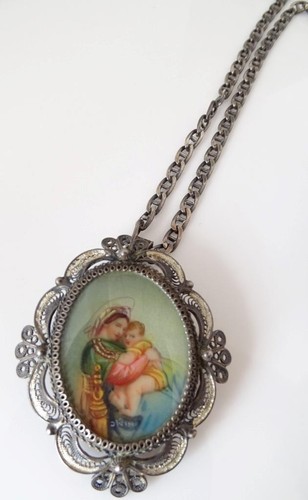 Spilla ciondolo madonna - spilla,