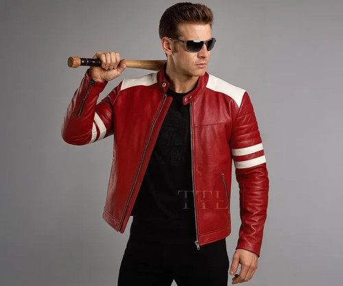 Giacca pelle rossa - giacca, tyler
