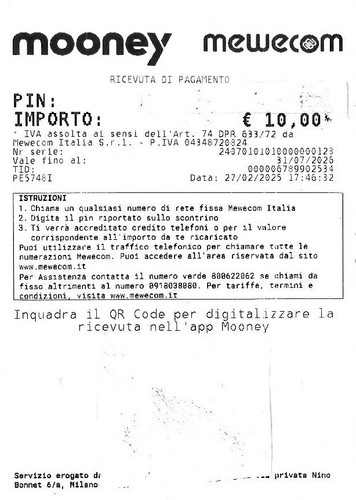 Mewecom euro ricarica - , 10,00