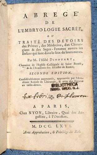 1766 abrege embryologie - 1766, de