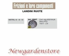 Disco frizione PTO trattore 14x17 Z9 15907 LANDINI RUOTE MISTRAL 40 45 50