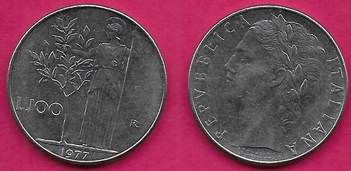 Italia 100 lire 1977 - 100, 1977-r