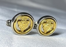 Autentici gemelli Gucci crest lettere x ornamento notturno vintage oro argento