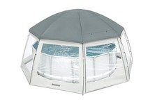 Bestway Gazebo per Piscine Rotonde, 600 x 295 cm, Grigio