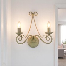 Applique lampada da parete stile classico rustico country vintage avorio shabby