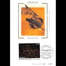 CM soie - Tableau ARMAN, oblit