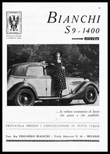 PUBBL.1936 AUTO BIANCHI S9 1400 UTILITARIA LUSSO EDOARDO BIANCHI DONNA ELEGANZA