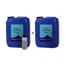 20 kg Resina poliestere da laminazione (10 kg+10 kg) + 0,5 kg di Catalizzatore
