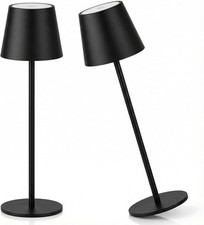 2x lampada da tavolo nera led