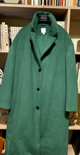 cappotto donna verde bottiglia lungo 3 bottoni lungo