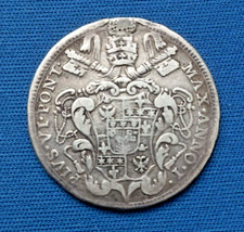 Pio VI -Pont. Max. Anno I - Auxilium De Sancto- mezzo scudo 1775
