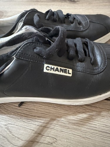 Chanel sneakers cuir noir 5 - chanel,