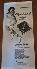 Pubblicità giradischi Garrard 86 SB (1974)