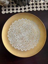 Finzi- Piatto Decorativo Porcellana In Oro Zecchino Sec. Metà '900