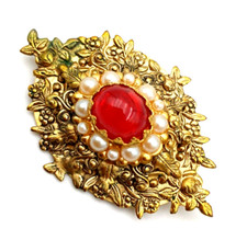 ROSSI BIJOUX , SPILLA VINTAGE MADE IN FRANCE CON GEMMA