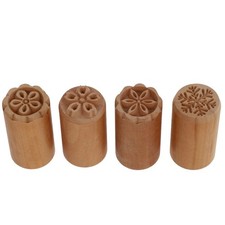  4pcs Moon Torta Stampi in legno Moon Stampi per dolci Forniture per cottura